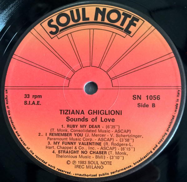 Cover zu Tiziana Ghiglioni - Sounds Of Love | 1983 | Vinyl | Jazz | Italy