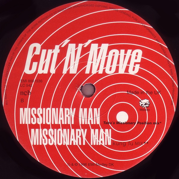 Cover zu Cut 'N' Move - Missionary Man | 1996 | Vinyl | Electronic | UK Schallplatten Ankauf
