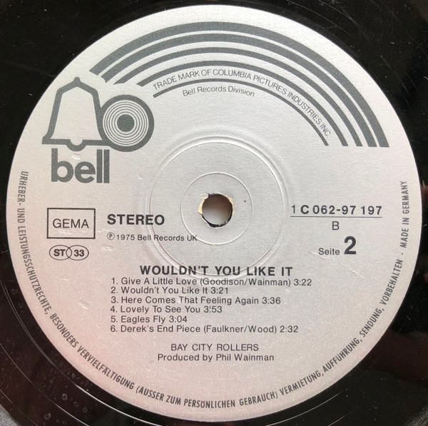 Cover zu Bay City Rollers - Wouldn't You Like It? | 1975 | Vinyl, LP, Album | Rock, Pop | Germany