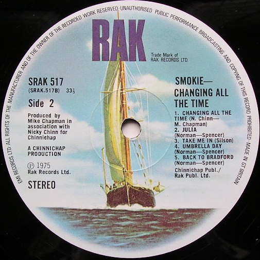 Cover zu Smokie - Changing All The Time | 1975 | Vinyl | Rock | UK