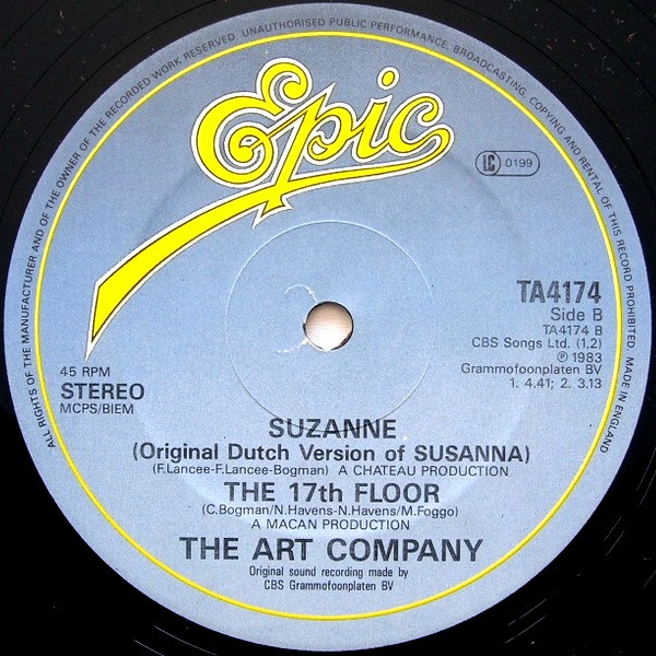Cover zu The Art Company - Susanna | 1984 | Vinyl | Rock | UK