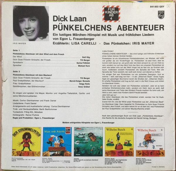 Cover zu Dick Laan - Pünkelchens Abenteuer | 1967 | Vinyl | Non-Music, Children's | Germany Schallplatten Ankauf