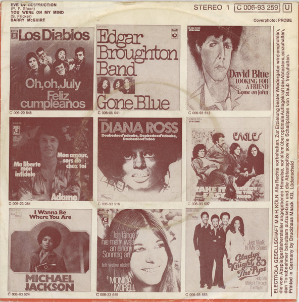 Cover zu Barry McGuire - Eve Of Destruction / You Were On My Mind | 1972 | Vinyl | Rock, Folk, World, & Country | Germany Schallplatten Ankauf