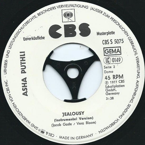 Cover zu Asha Puthli - Jealousy | 1977 | Vinyl, 7