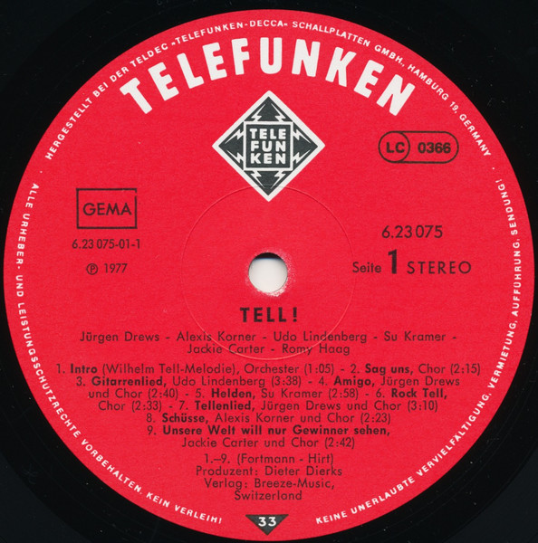 Cover zu Various - Tell! | 1977 | Vinyl | Rock, Funk / Soul, Stage & Screen | Germany