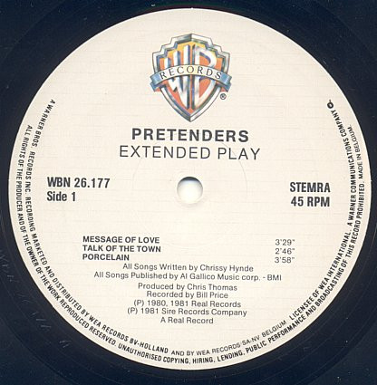 Cover zu The Pretenders - Extended Play | 1981 | Vinyl | Rock | Benelux Schallplatten Ankauf