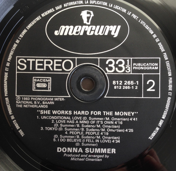 Cover zu Donna Summer - She Works Hard For The Money | 1983 | Vinyl, LP, Album | Electronic, Rock, Pop | France