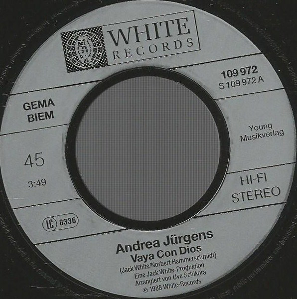 Cover zu Andrea Jürgens - Vaya Con Dios | 1988 | Vinyl | Pop | Germany
