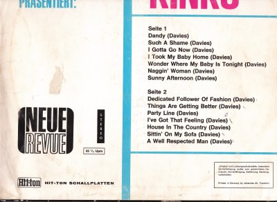 Cover zu The Kinks - Die Neue Kinks Revue | 1967 | Vinyl | Rock, Pop | Germany