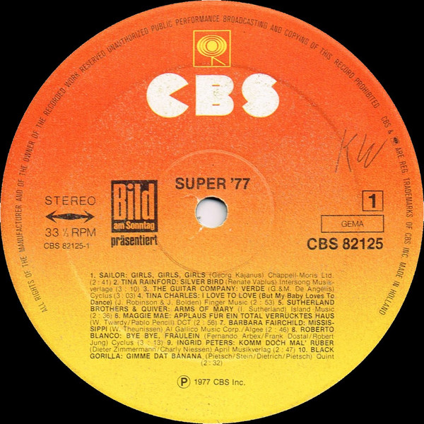 Cover zu Various - Super '77 | 1977 | Vinyl | Pop | Germany Schallplatten Ankauf