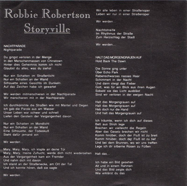 Cover zu Robbie Robertson - Storyville | 1991 | Vinyl | Rock | Europe