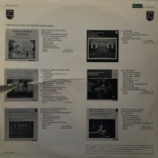Cover zu Antonio Vivaldi - I Musici - Vivaldi-Konzert Mit Den I Musici | Vinyl | Classical | Netherlands Schallplatten Ankauf