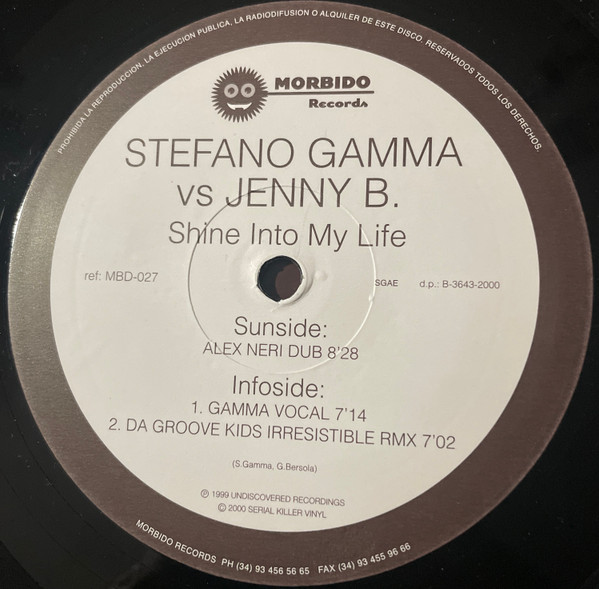 Cover zu Stefano Gamma Vs. Jenny B. - Shine Into My Life | 2000 | Vinyl | Electronic | Spain