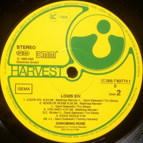 Cover zu Chroming Rose - Louis XIV | 1990 | Vinyl | Rock | Europe Schallplatten Ankauf