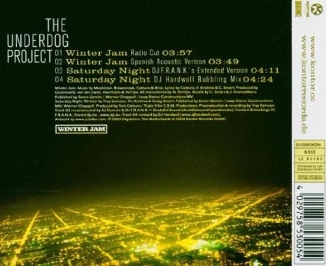 Cover zu The Underdog Project - Winter Jam | 2004 | Vinyl | Electronic | Germany Schallplatten Ankauf