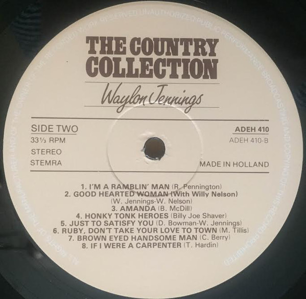 Cover zu Waylon Jennings - The Country Collection | 1982 | Vinyl | Folk, World, & Country | Netherlands