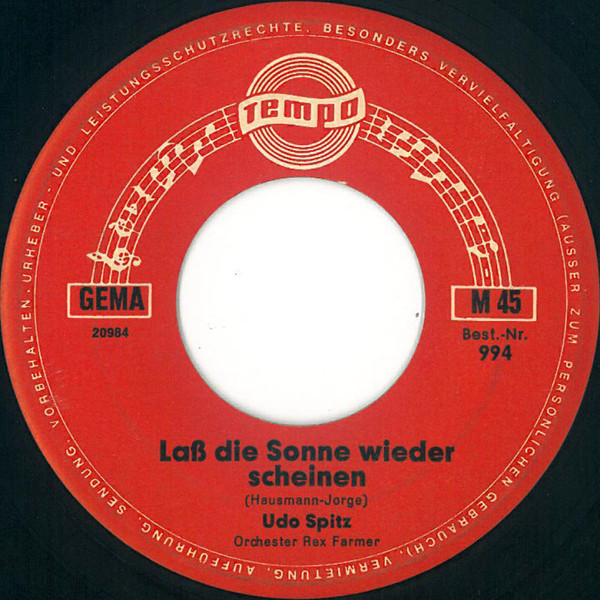 Bild Udo Spitz – Laß Die Sonne Wieder Scheinen | Vinyl, 45 RPM, 7″, Single, Mono | Pop | Germany Schallplatten Ankauf