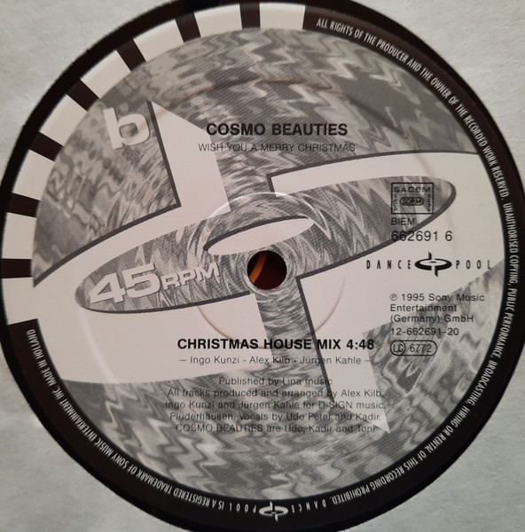 Cover zu Cosmo Beauties - Wish You Merry Christmas | 1995 | Vinyl | Electronic | Germany Schallplatten Ankauf