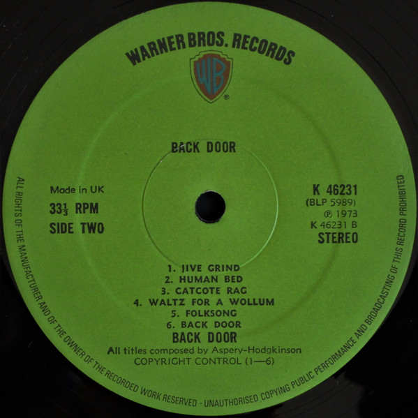 Cover zu Back Door - Back Door | 1973 | Vinyl | Jazz, Rock | UK