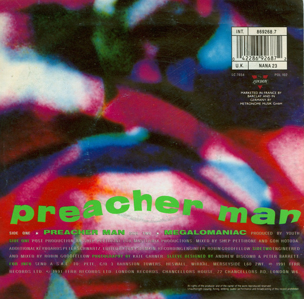 Cover zu Bananarama - Preacher Man | 1991 | Vinyl | Electronic | Europe Schallplatten Ankauf
