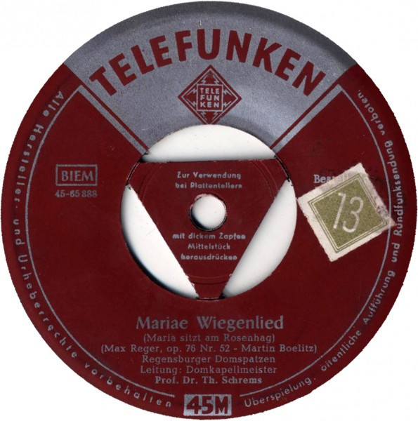 Cover zu Regensburger Domspatzen - Schlafe, Mein Prinzchen, Schlaf Ein / Mariae Wiegenlied (Maria Sitzt Am Rosenhag) | Vinyl | Classical | Germany Schallplatten Ankauf