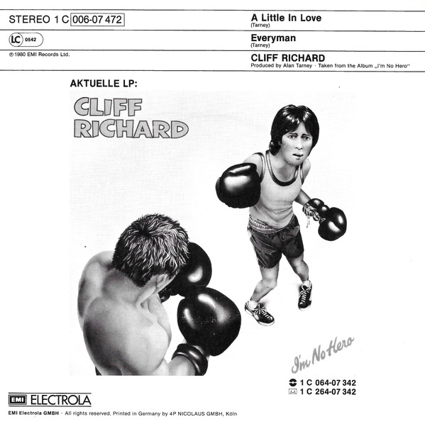 Cover zu Cliff Richard - A Little In Love | 1980 | Vinyl, Stereo, 45 RPM, 7