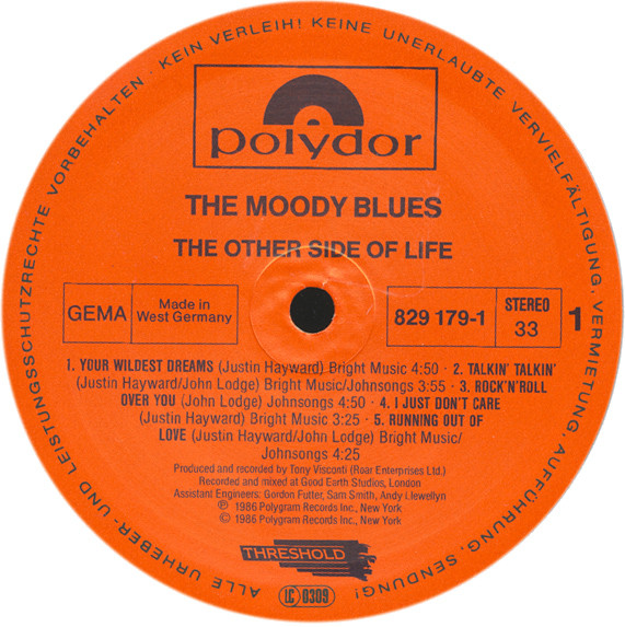 Cover zu The Moody Blues - The Other Side Of Life | 1986 | Vinyl | Electronic, Rock | Europe