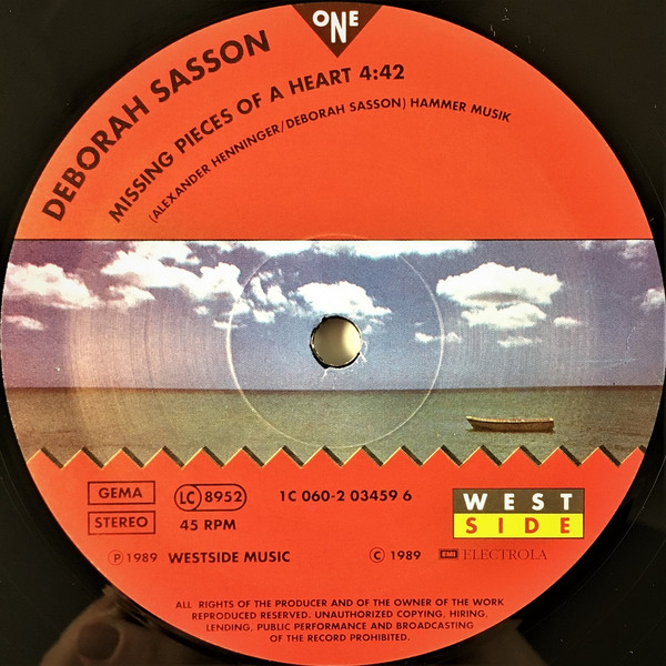 Cover zu Deborah Sasson - Missing Pieces Of A Heart | 1989 | Vinyl | Electronic | Germany