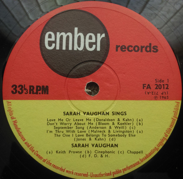 Cover zu Sarah Vaughan - The Many Moods Of Sarah Vaughan | 1965 | Vinyl | Jazz | UK