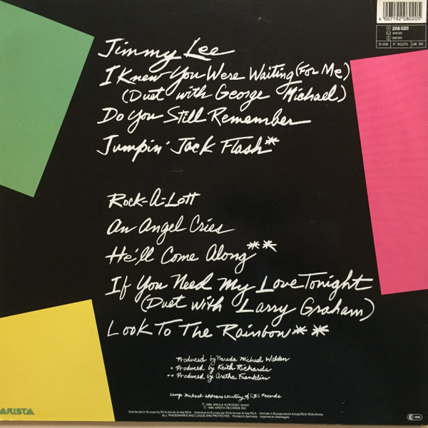 Cover zu Aretha Franklin - Aretha | 1986 | Vinyl | Electronic, Funk / Soul | Europe