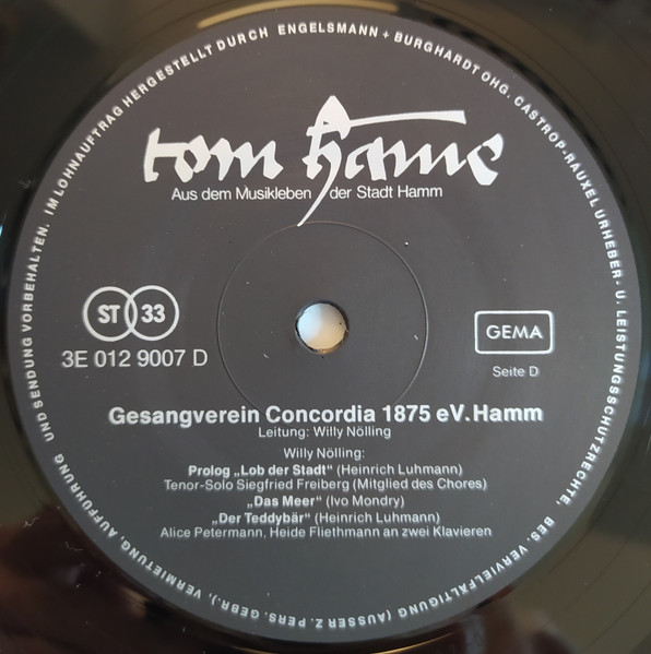 Cover zu Various - Tom Hame - Aus Dem Musikleben Der Stadt Hamm | 1979 | Vinyl | Classical | Germany