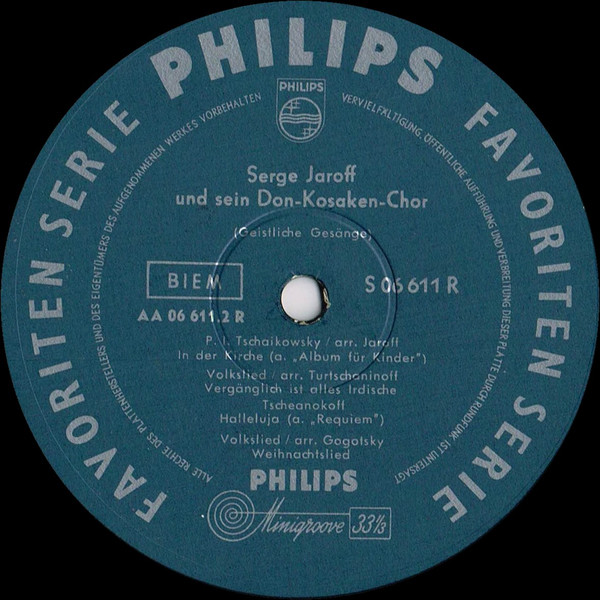 Cover zu Serge Jaroff, Don Kosaken Chor Serge Jaroff - Geistliche Gesänge | Vinyl | Folk, World, & Country | Germany Schallplatten Ankauf