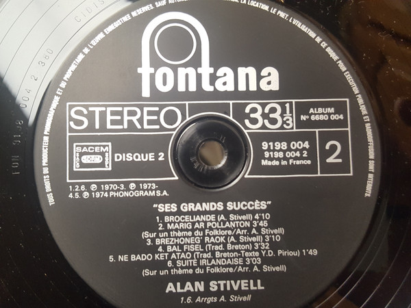 Cover zu Alan Stivell - Grands Succes | 1979 | Vinyl | Classical, Folk, World, & Country | France