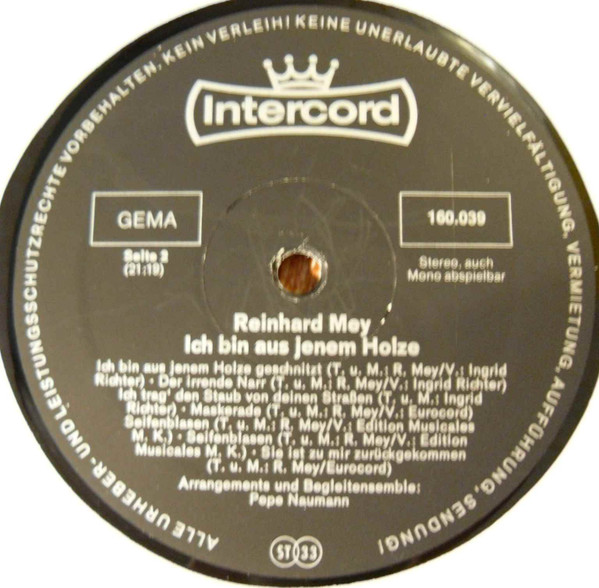 Cover zu Reinhard Mey - Ich Bin Aus Jenem Holze | Vinyl | Folk, World, & Country, Pop | Germany