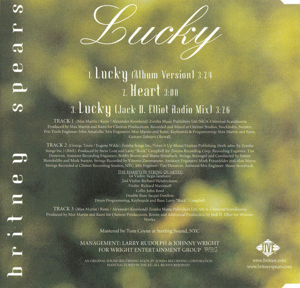 Cover zu Britney Spears - Lucky | 2000 | Vinyl | Electronic, Pop | Europe