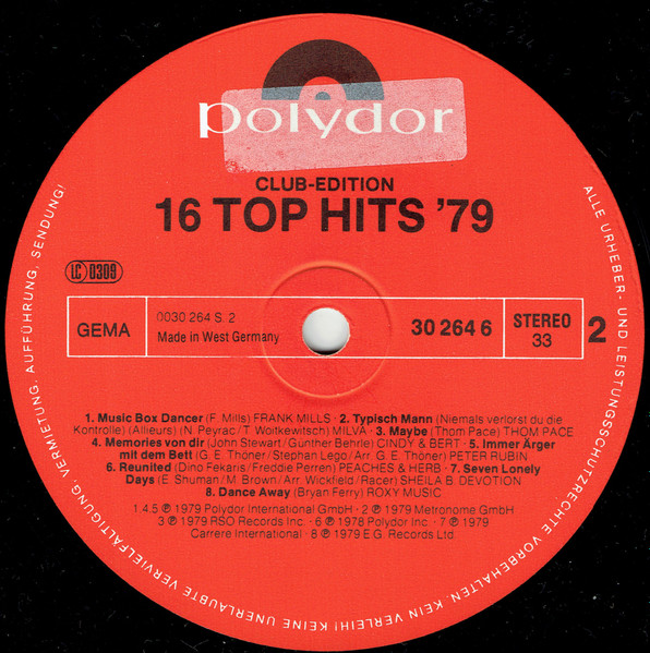 Cover zu Various - 16 Top Hits 79 | 1979 | Vinyl | Funk / Soul, Pop | Germany