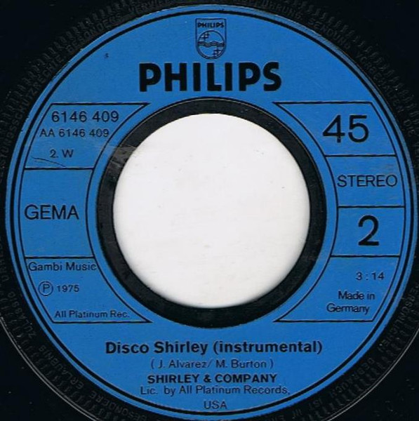 Cover zu Shirley & Company - Disco Shirley | 1975 | Vinyl, Stereo, 45 RPM, 7