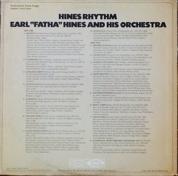 Cover zu Earl Hines And His Orchestra - Hines Rhythm | Vinyl | Jazz | US