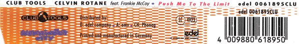 Cover zu Celvin Rotane Featuring Frankie McCoy - Push Me To The Limit | 1995 | Vinyl | Electronic | Germany