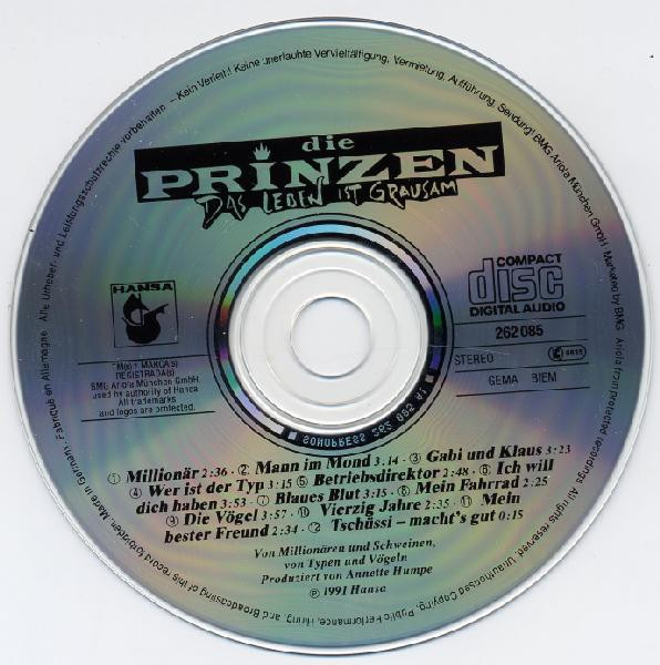 Cover zu Die Prinzen - Das Leben Ist Grausam | 1991 | Vinyl | Pop | Germany, Austria, & Switzerland