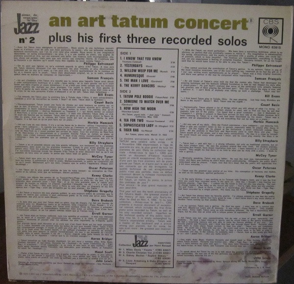 Cover zu Art Tatum - An Art Tatum Concert | 1973 | Vinyl | Jazz | Netherlands Schallplatten Ankauf
