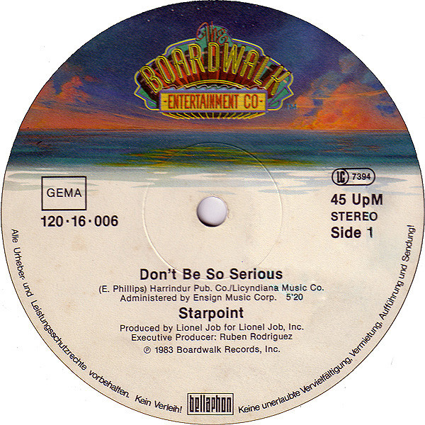 Cover zu Starpoint - Don't Be So Serious (Special Remix) | 1983 | Vinyl | Funk / Soul | Germany