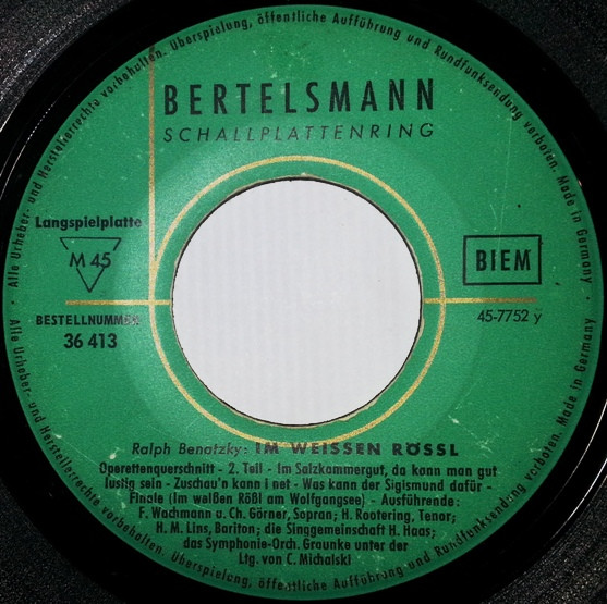 Cover zu Ralph Benatzky - Im Weißen Rößl | Vinyl | Classical | Germany Schallplatten Ankauf