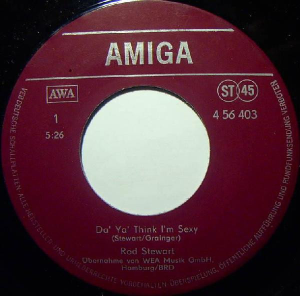 Cover zu Rod Stewart - Da' Ya' Think I'm Sexy / Last Summer | 1979 | Vinyl, Stereo, 45 RPM, 7