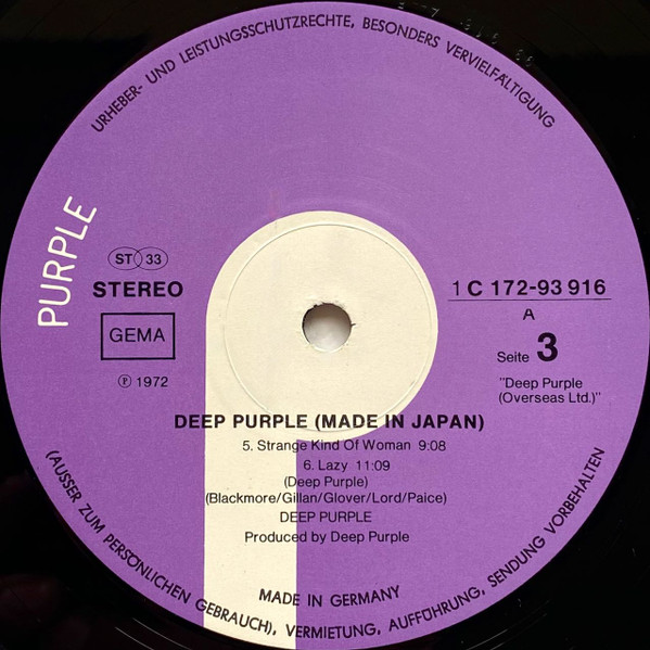 Cover zu Deep Purple - Made In Japan | 1972 | Vinyl, LP, Album, Stereo | Rock | Germany