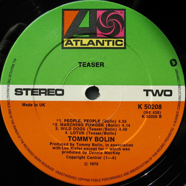 Cover zu Tommy Bolin - Teaser | 1975 | Vinyl | Rock | UK
