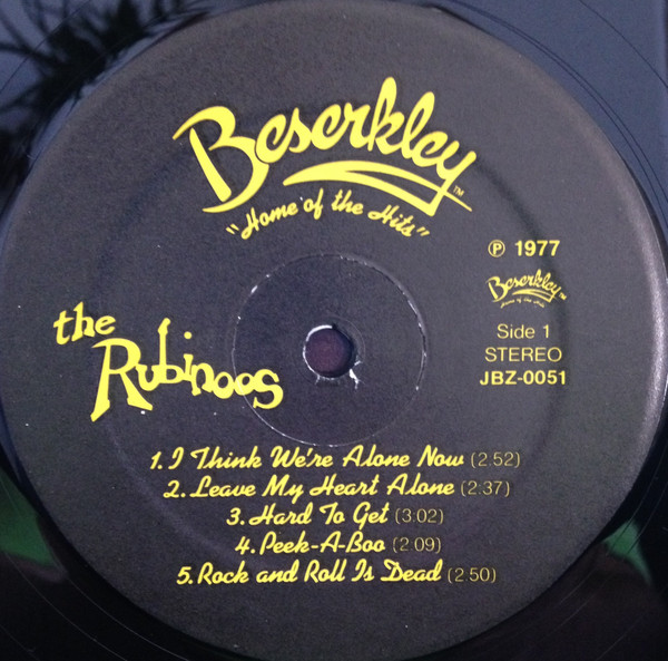 Cover zu The Rubinoos - The Rubinoos | 1977 | Vinyl | Rock, Pop | US Schallplatten Ankauf