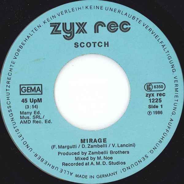 Cover zu Scotch - Mirage | 1986 | Vinyl | Electronic | Germany Schallplatten Ankauf