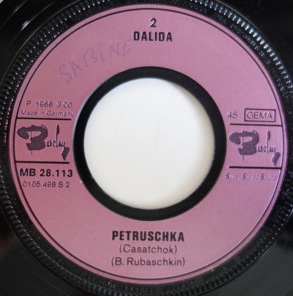 Cover zu Dalida - Am Tag Als Der Regen Kam / Petruschka (Casatchok) | 1974 | Vinyl | Pop | Germany Schallplatten Ankauf