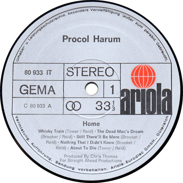 Cover zu Procol Harum - Home | 1971 | Vinyl | Rock | Germany